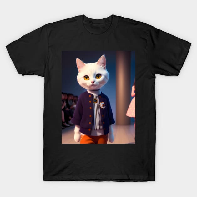 Cat Model - Modern digital art T-Shirt by Ai-michiart